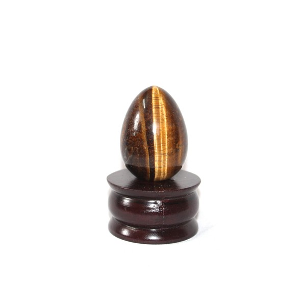 Jet International Natural Tiger's Eye Gemstone Egg 45-50 mm A + Hand Carved Crystal Altar Healing Devotion Focus Spiritual Chakra Cleaning Metaphysical Crystal Therapy Picture is Only One Re