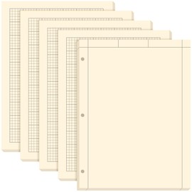 Seajan 5 Pcs Engineering Computation Pad Engineer Pad 8.5 x 11 Inches Engineering Notebook Graph Paper Notebook, 5 Squares Per Inch Evidence Engineering Pad, 100 Sheets/Pack (Yellow)