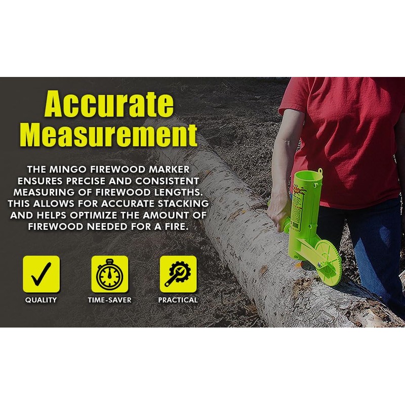 Mingo Firewood Marking Wheel -Chainsaw Firewood Measuring Tool Marking -