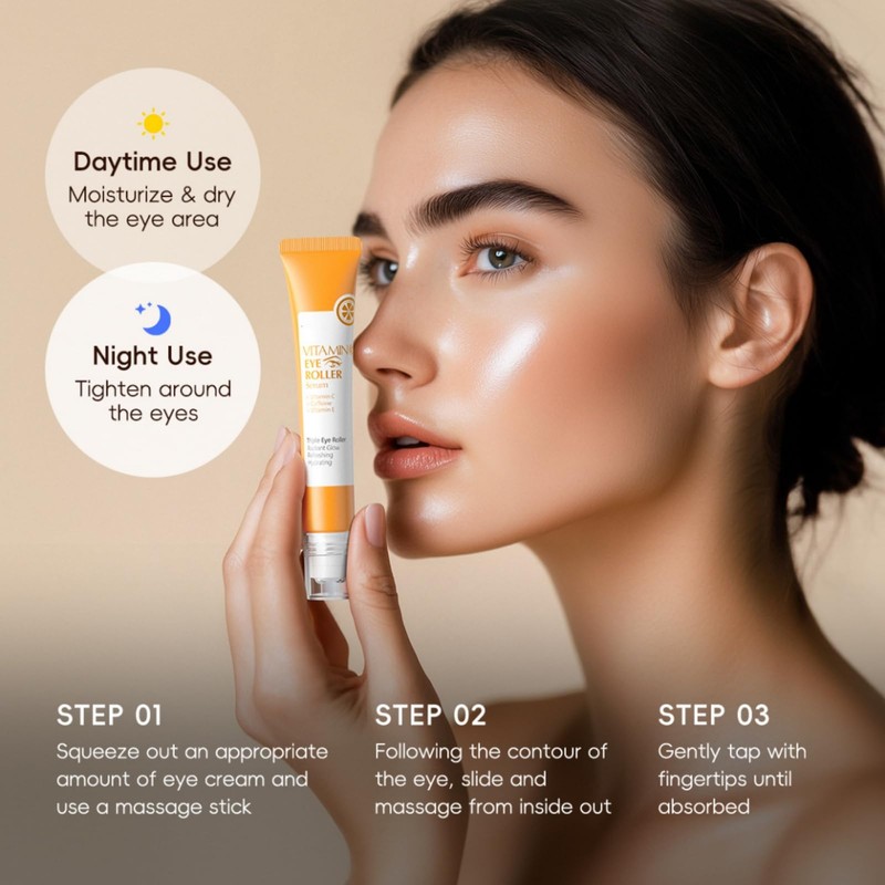 Vitamin C Eye Roller Serum for Dark Circles & Puffiness,Eye
