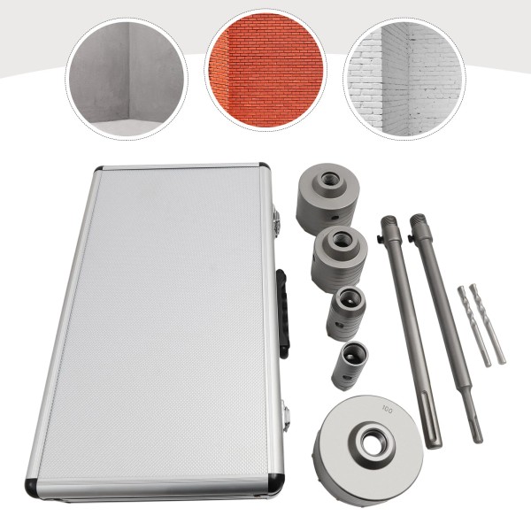 Unbranded CONCRETE HOLE SAW KIT CEMENT DRILL BIT 30-100MM SDS