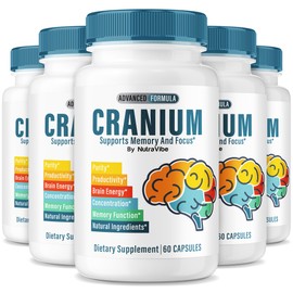 (5 Pack) Cranium – Daily Clarity & Focus Support Formula with Clean, Natural Blend to Help Maintain Concentration & Everyday Sharpness | Clean, Easy-to-Swallow Pills for Consistent Use (300 Capsules)