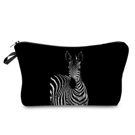 Livel lhood Zebra Cosmetic Bag for Women Cute Small Makeup Bag for Purse Travel Toiletry Zipper Pouch for Girls Gift for Sisters Zebra Makeup Bag for Her