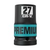 Aurlloct 1" Drive Impact Socket Single, 27 mm Hex Long