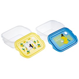 Skater FCN2WAG Seal Box, Can Also Be Used for Bento Boxes, M, 16.9 fl oz (500 ml) x 2 Pieces, Antibacterial, Lisa and Gaspard, Lemon Pattern