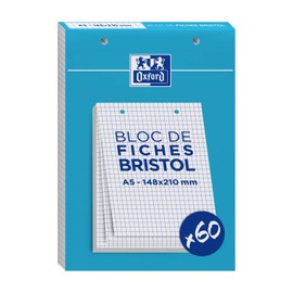 OXFORD Pack of 60 Bristol Cards 148 x 210 Perforated Q5/5 White
