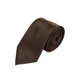 Premium Classic Solid Color 2.75" Necktie Neck Tie, Brown