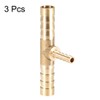 sourcing map Tee Brass Barb Fitting Reducer 3 Way, Fit