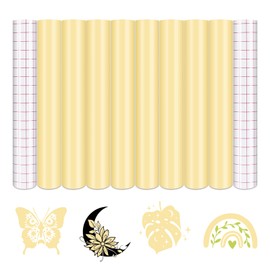 Tintnut Boho Permanent Vinyl - 8 Sheets, 12"x10", Corn Silk Adhesive, Yellow Permanent Adhesive Vinyl for Cutting Machine, Home Decor Self Sticker