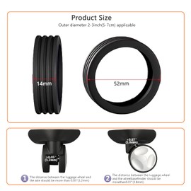 8 Pack Silicone Luggage Wheel Protection Covers,Carry On Travel Suitcase Wheel Cover for 2-3'' Spinner Wheel,Anti Dust & Scratch Noise Reduction Wheel Protector,Essential Travel Accessory(Black)