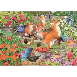 Buffalo Games - Bonjour - Tracy Hall - Foxes in The Veggie Patch - 500 Piece Jigsaw Puzzle for Adults -Challenging Puzzle Perfect for Game Nights