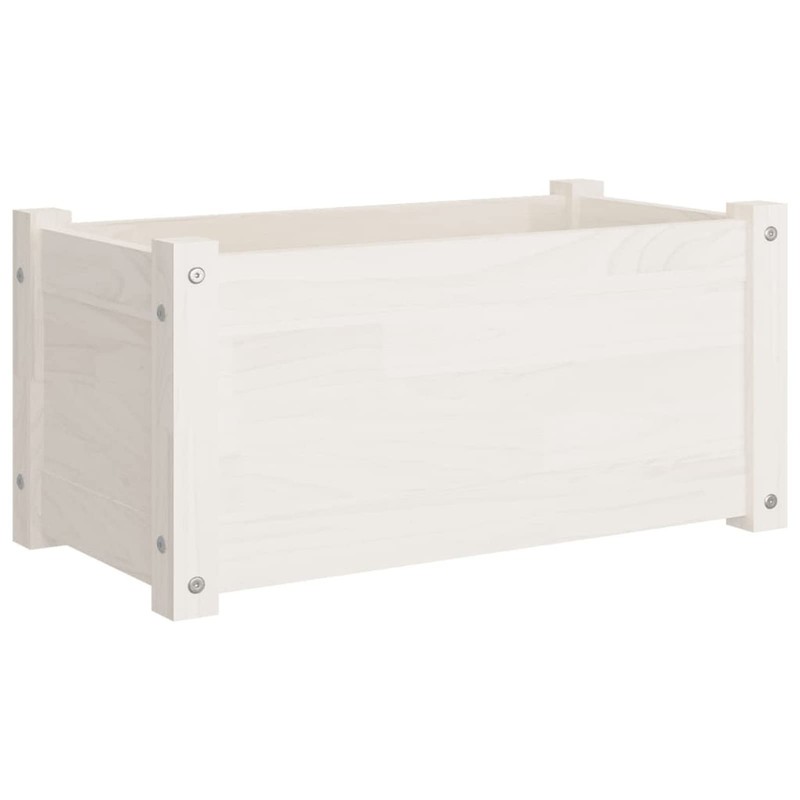Gecheer Garden Planter White 23.6"x12.2"x12.2" Solid Wood Pine