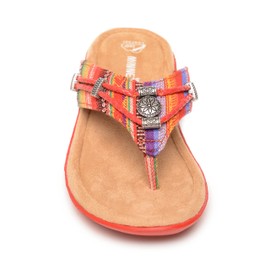 Minnetonka Women's Silverthorne 360 Sandal/Flip Flops - Made with Genuine Leather, Ultra-Light Blown EVA Outsoles, 360° Memory Foam Cushion Insoles, and Microfiber Foam Lining