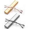 2 Pack Compact Reading Glasses in Tube Slim Rimless Reader