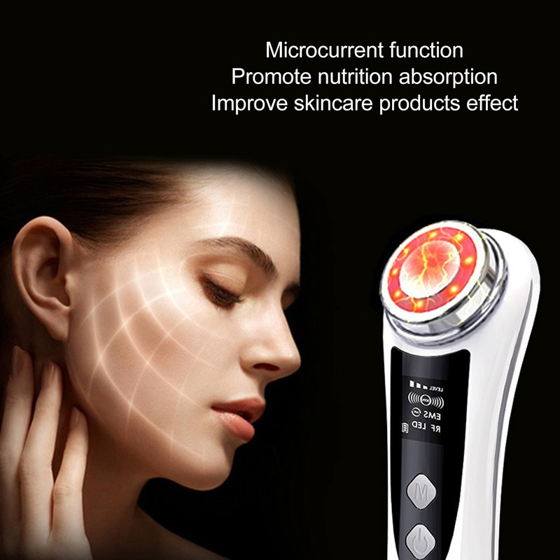 RF Face Beauty Machine Red Blue Lighting Skin Lifting Microcurrent