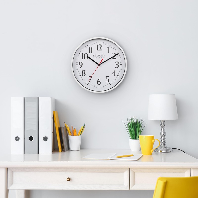 La Crosse 404-3025W 10-inch Basics Quartz Analog Wall Clock -