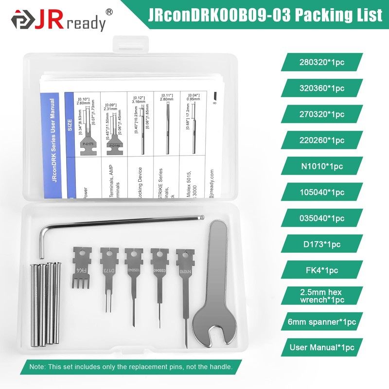 JRready JRconDRK00B09-03 Upgraded Replacement Tips for Pin Removal Tool 9PCS