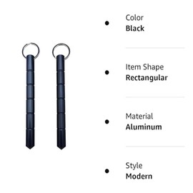 PTAHAN 2 Pcs Self Defense Keychain Set,Portable Metal 2-pack of keychain, aluminum Blunt Force (black)