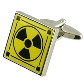 Cuff links Radioactive Cufflinks~Atomic Energy Nuclear~Toxic Novelty Style Cufflinks Select Gift Pouch