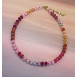 Anthropologie Inspired Gemstone Necklace Rainbow Stone Choker