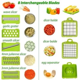 Unbranded Compact 16-in-1 Vegetable Chopper Dicer - Perfect for Meal Prep & Salads