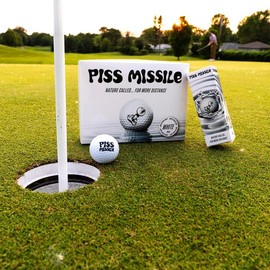 LIMITED EDITION WHITE PISS MISSILE GOLF BALLS 12PK