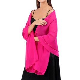 UEIOAVL Women's Scarves, Women's Scarves & Scarves for Women, Women's Scarf, Transparent Chiffon Scarf and Scarf for Wedding Dresses, Evening Dresses and Everyday Use (Rose Red)