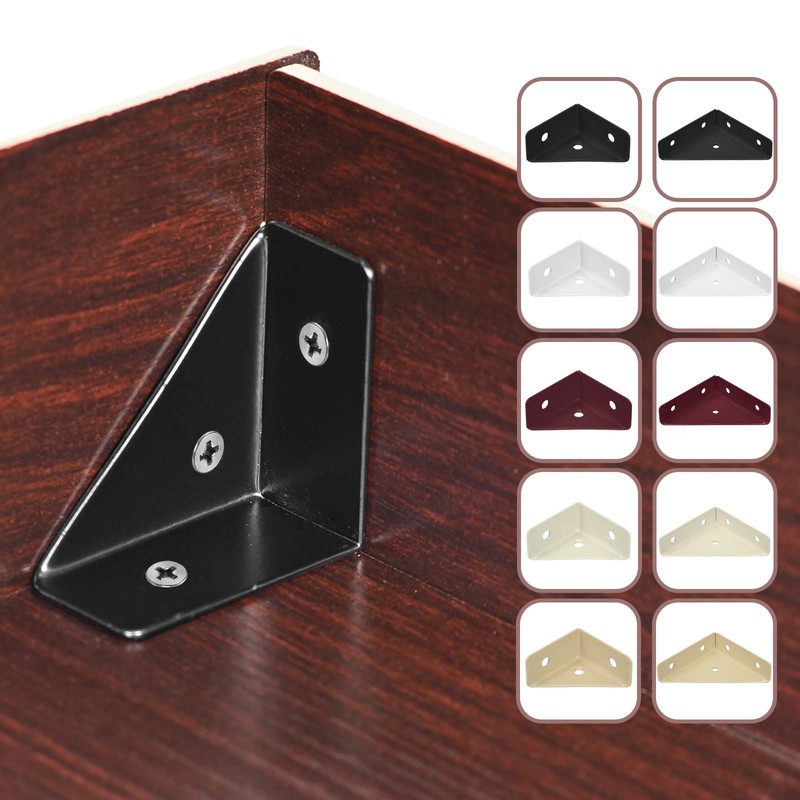 uxcell 12Pcs Angle Corner Brackets, 65x19x65mm Cold Rolled Steel Braces