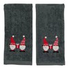 Christmas Gnomes Towel Set: Grey Hand Towels with Red White