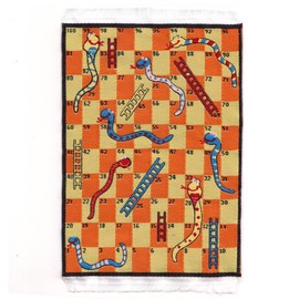 MyTinyWorld Dolls House Miniature Small Childrens Rug With Snakes And Ladders