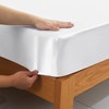 ROOEE Satin Silk Fitted Sheet with Pillowcase Set Breathable Soft