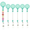PATIKIL Beadable Badge Reels, 6 Pcs Beaded Retractable Clips Holder