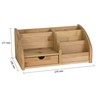 OSCO Bamboo Desk Organiser | 6 Compartments | 1 Drawer