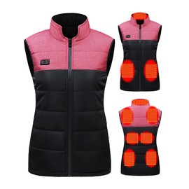 joyvio Gilet riscaldante per uomo e donna ricarica USB, scaldabagno elettrico, giacca riscaldata, cappotto aderente con 9 zone di riscaldamento per abbigliamento da lavoro all'aperto, Rosa, 6X-Large