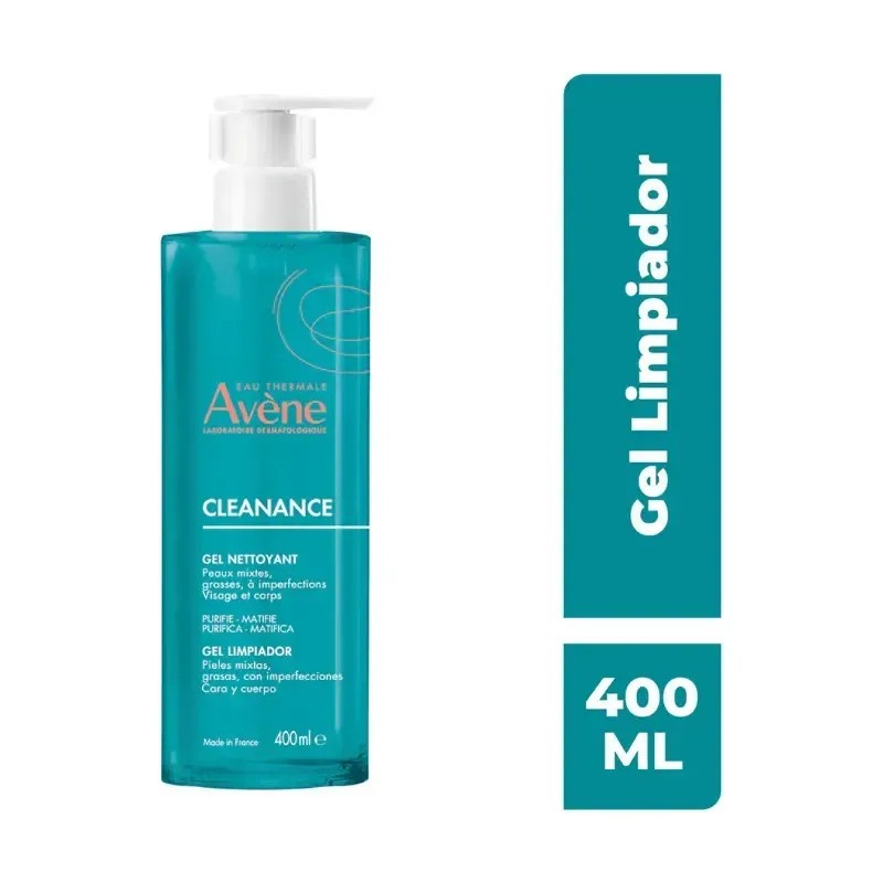 Avène Cleanance Gel Limpiador Piel Grasa Día Noche 400ml