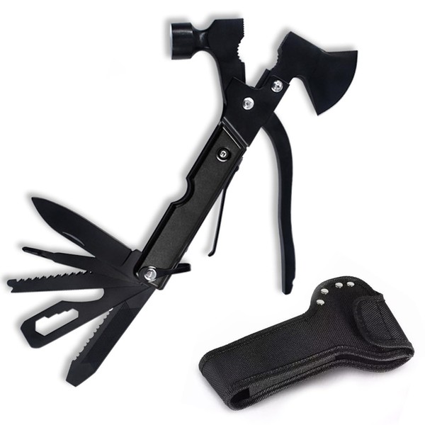 Martillo Multiherramienta,Herramientas Multiusos 14 en 1 con Hacha, Navaja, Sierra,