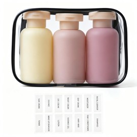 Travel Shampoo Bottles for Toiletries, Leak Proof Travel Size Toiletries Bottle Containers for Shampoo and Conditioner, Reusable Squeeze Bottles, Essentials Accessories