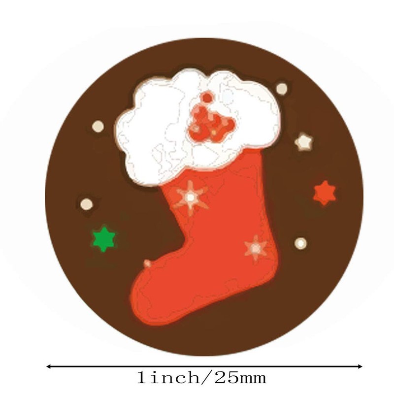 500 Pieces Merry Christmas Stickers, Christmas Round Label Stickers Envelope