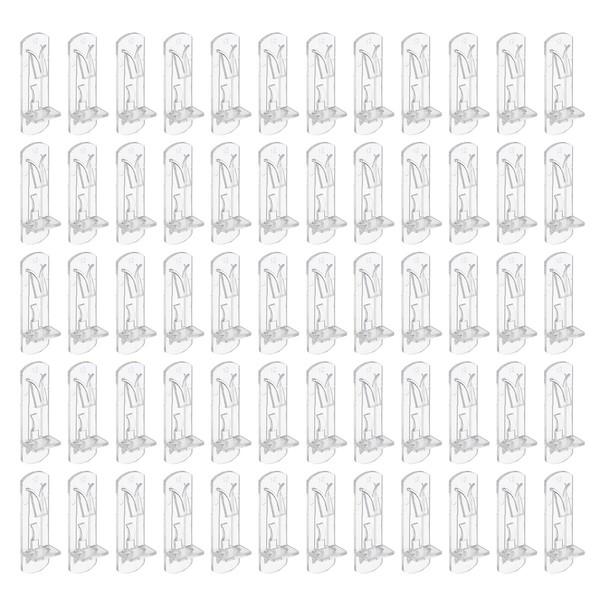 PATIKIL Locking Shelf Support Pegs, 60 Pcs Plastic Cabinet Shelf