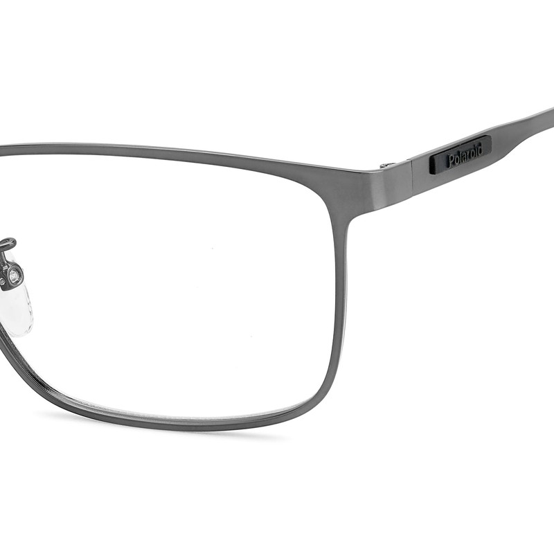 POLAROID Model PLD D494/G Men's Rectangular Metal Eyeglass Frame (Includes
