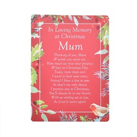 In Memory at Christmas Graveside Memorial Card with Robin Image - Mum 3765