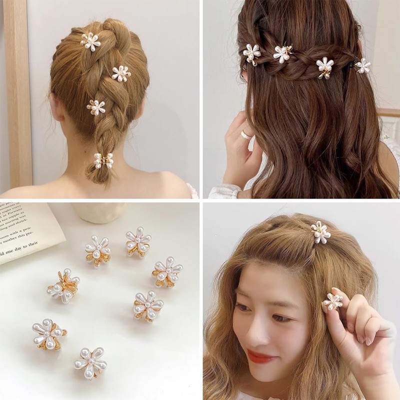 ミニヘアクリップ ヘアクリップ ヘアピン 真珠のヘアクリップ ヘアアクセサリー 髪飾り 髪留め 花 可愛い髪飾り レディース