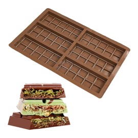 VOLTTA Dubai Chocolate Bar Mold, Silicone Dubai Chocolate Mold For Filling Knafeh Pistachio Chocolate Bar, Thick Chocolate Bar Mold for Stuffed Bar, Chocolate Candy, Chocolate Snacks