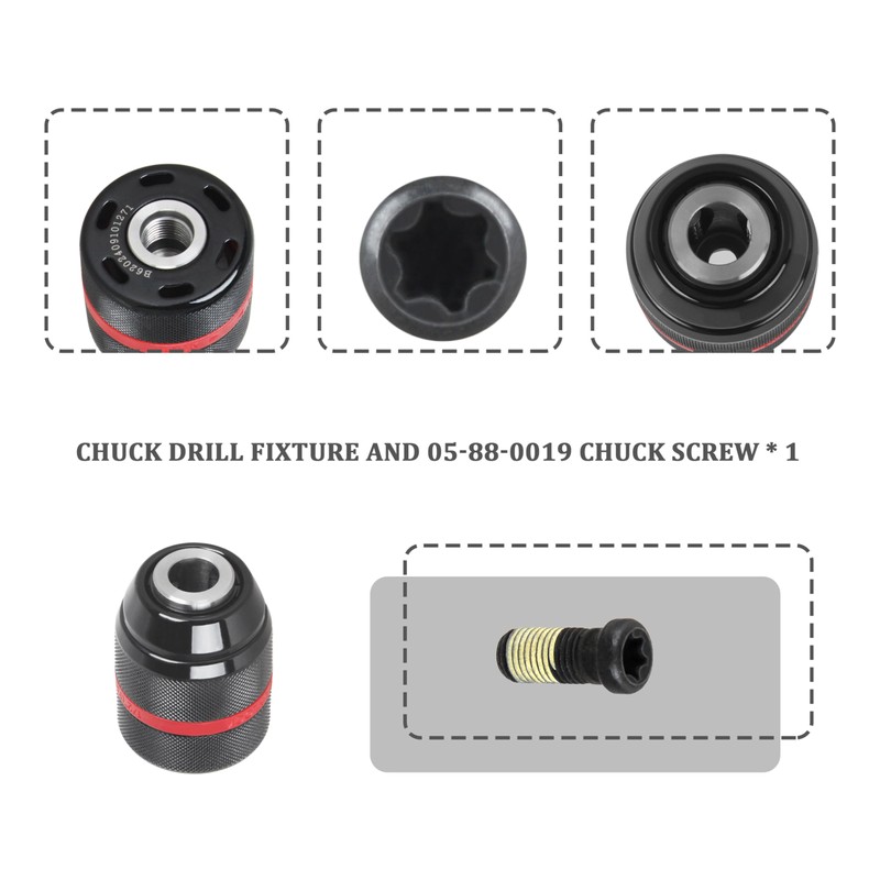Keyless Drill Chuck for Milwaukee M18, 1/2" 20UNF Mount 1.5-13mm