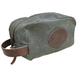Toiletry Bag - Waxed Canvas - Olive Green