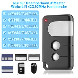 Hengrongshen Garage Door Opener Remote Control Compatible with Chamberlain MotorLift LiftMaster, Garage Door Opener for Hörmann Handheld Transmitter 433.92 mHz Remote Control Garage Door (Pack of 1)