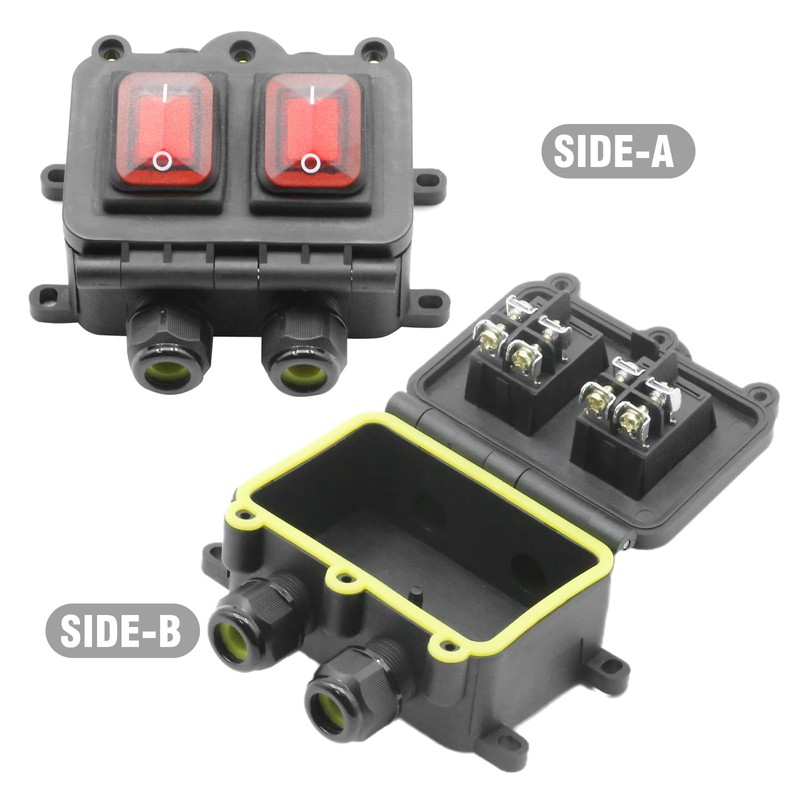 LIDSCURA Waterproof On Off Toggle Switch Double Switch, Outlet with