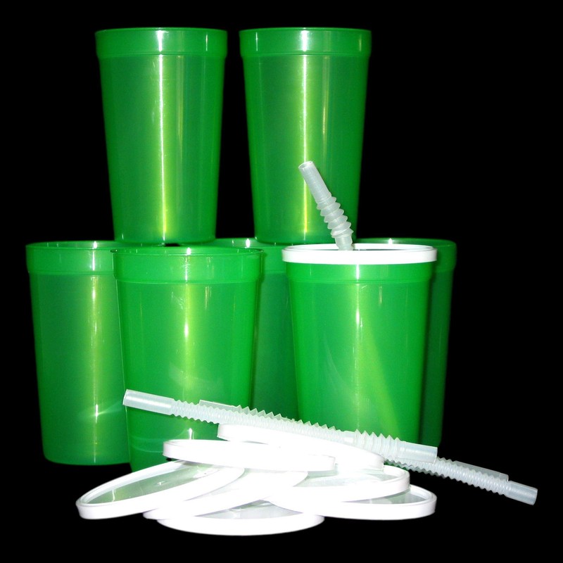Talisman, 20 Ounce Plastic Drinking Glasses, Lids and Straws, 14