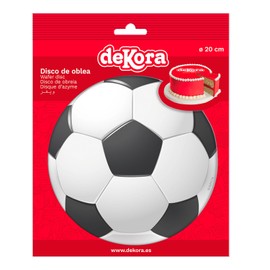 dekora - Essbare Kuchen Deko Geburtstag - Essbares Tortenbild für Kinder - Essbarer Tortenaufleger Fussball | 20 cm Durchmesser