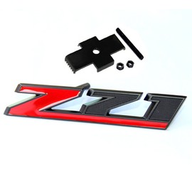 Yoaoo 1x Matt Black Red Grille Z71 Emblem Badge Compatible with Silverado 1500 2500Hd Sierra Tahoe Suburban 3D